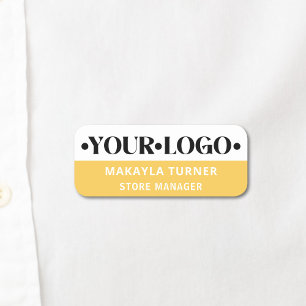 Custom Logo Employee Yellow Name Tag