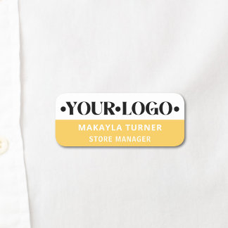 Custom Logo Employee Yellow Name Tag