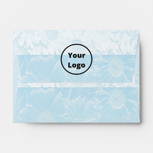 Custom logo engraved blue floral envelope
