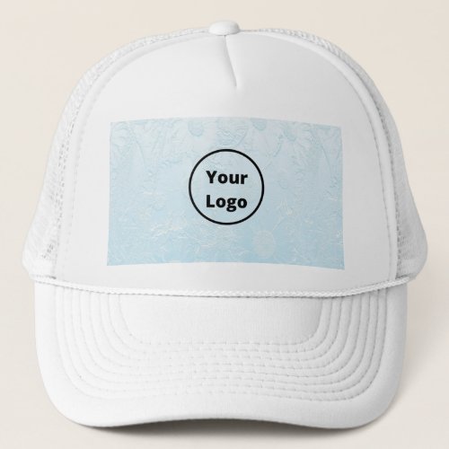 Custom logo engraved blue floral trucker hat