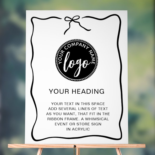 Custom Logo Event Ribbon Frame Sign (Neutral)