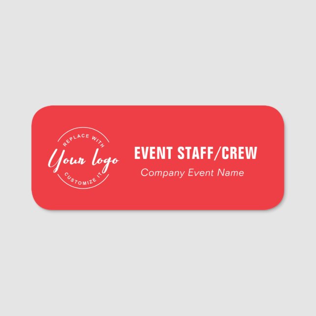 Custom Logo Event Staff Crew Company Name tag (Front)