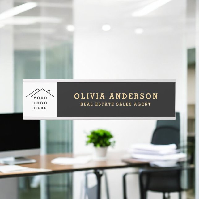 Custom Logo Executive Black Gold Professional Door Sign (Creator Uploaded)