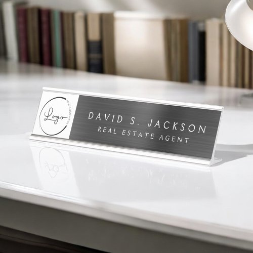 Custom Logo Executive Black Professional Desk Name Plate