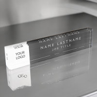Custom Logo Executive Black Professional Desk Name Plate