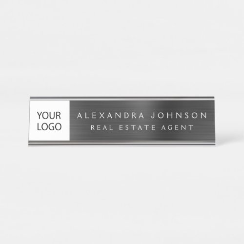 Custom Logo Executive Black Professional Desk Name Plate