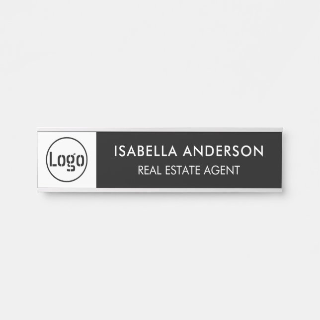 Custom Logo Executive Black Professional Door Sign (Front)