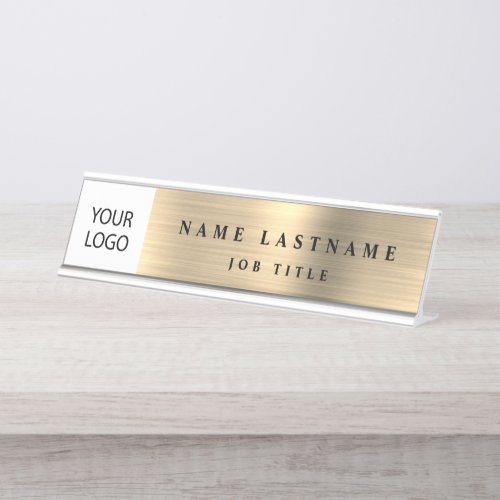 Custom Logo Executive Gold Business Professional Desk Name Plate
