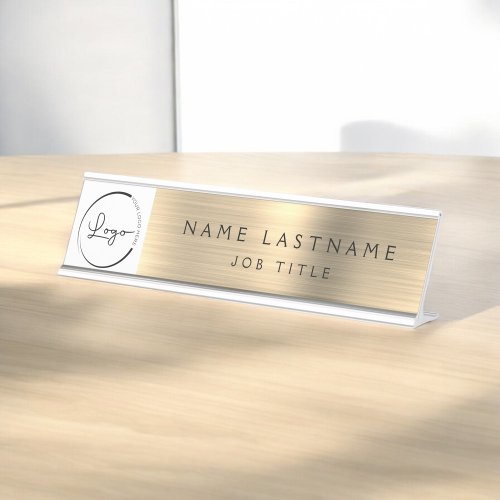 Custom Logo Executive Gold Business Professional Desk Name Plate