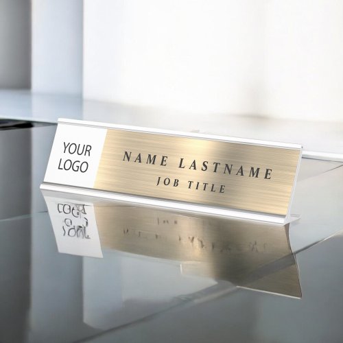 Custom Logo Executive Gold Business Professional Desk Name Plate