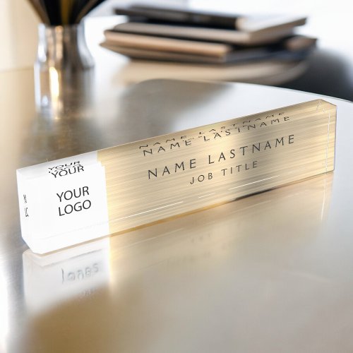 Custom Logo Executive Gold Professional Desk Name Plate