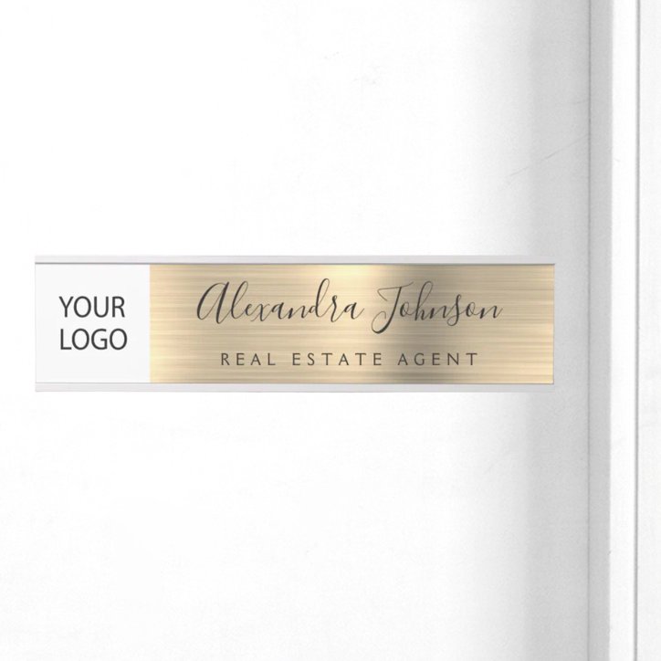 Custom Logo Executive Gold Professional Door Sign