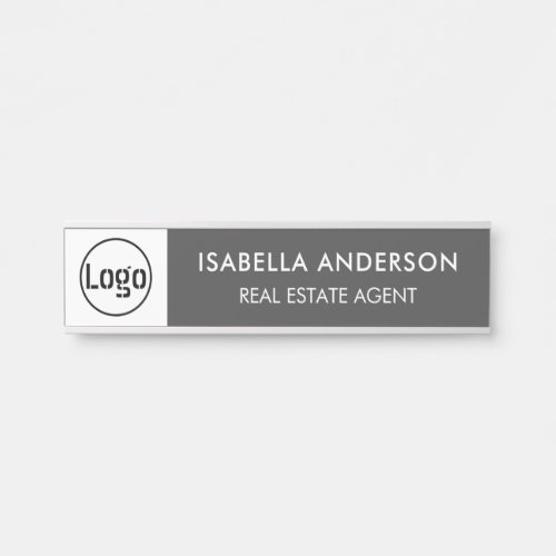 Custom Logo Executive Grey Professional Door Sign