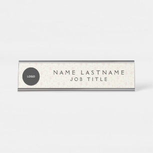 Custom Logo Executive Navy Blue Professional Desk Name Plate