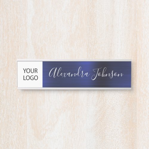 Custom Logo Executive Navy Blue Professional Door Sign