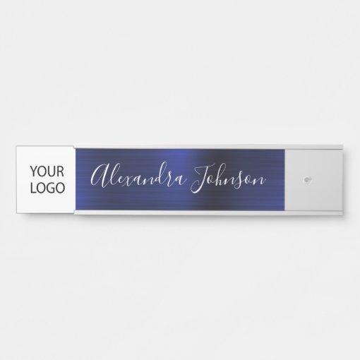 Custom Logo Executive Navy Blue Professional Door Sign | Zazzle