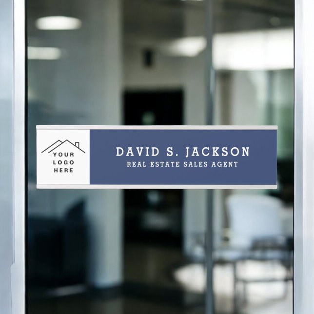 Custom Logo Executive Navy Blue Professional Door Sign (Creator Uploaded)