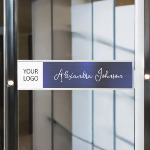 Custom Logo Executive Navy Blue Professional Door Sign