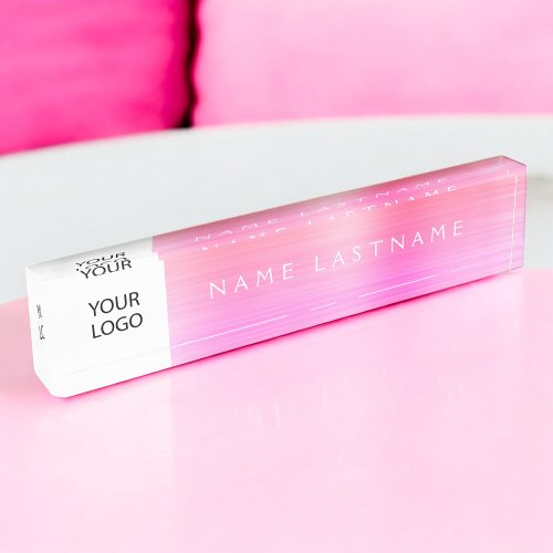 Custom Logo Executive Pastel Professional Desk Name Plate
