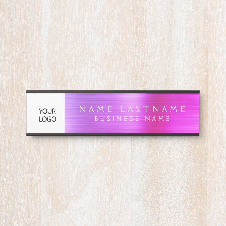 Custom Logo Executive Purple Pink Professional Door Sign