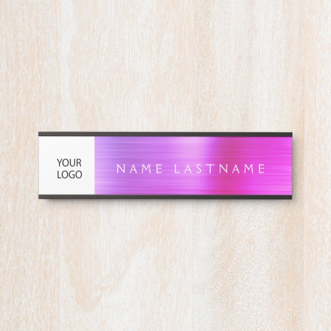 Custom Logo Executive Purple Pink Professional Door Sign (Front)