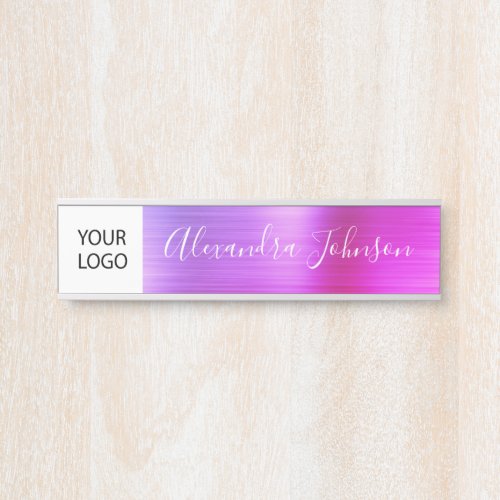 Custom Logo Executive Purple Pink Professional Door Sign