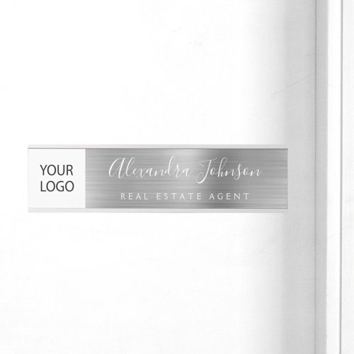Custom Logo Executive Silver Professional Door Sign