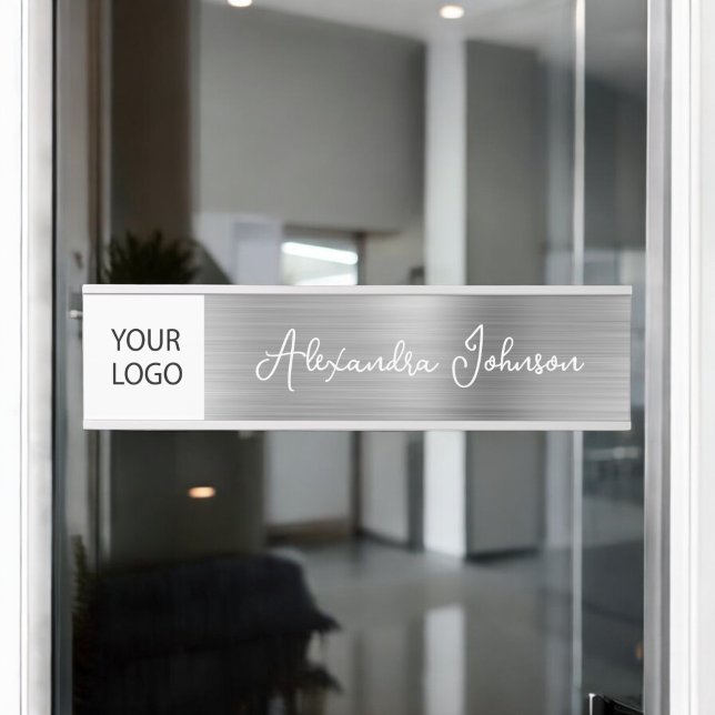 Custom Logo Executive Silver Professional Door Sign (Creator Uploaded)