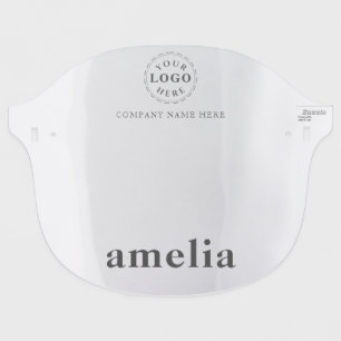 Custom Logo Face Shield with White Opaque Design