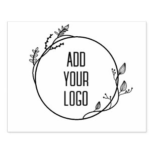 Custom Logo Floral Minimalist Simple Rubber Stamp