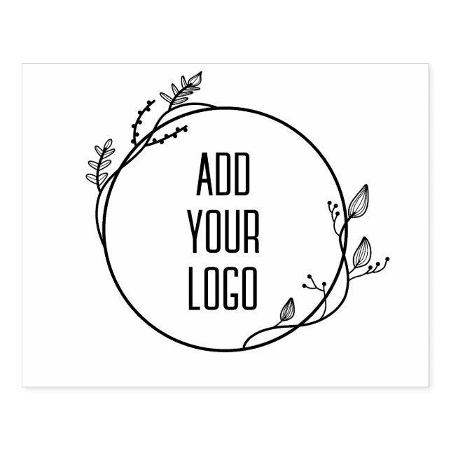 Custom Logo Floral Minimalist Simple Rubber Stamp (Imprint)