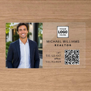 Custom Logo for Modern Branding Clear Business Cards