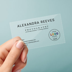 Custom Logo for Modern Branding Clear Business Cards