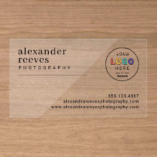 Custom Logo for Modern Branding Clear Business Cards