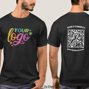 Custom Logo Front & Back QR Code Modern Unisex T-Shirt