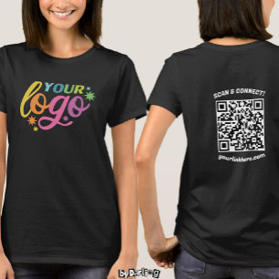 Custom Logo Front & Back QR Code Modern Women T-Shirt