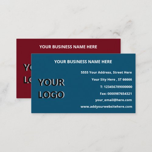 Custom Logo Full Contact Information Personalized Business Card