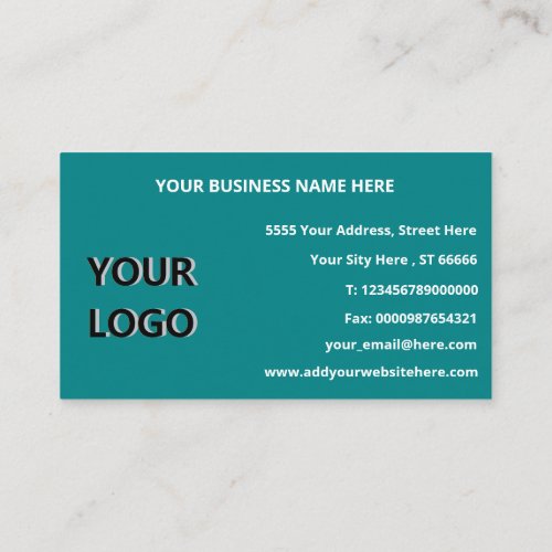 Custom Logo Full Contact Information Professional  Business Card