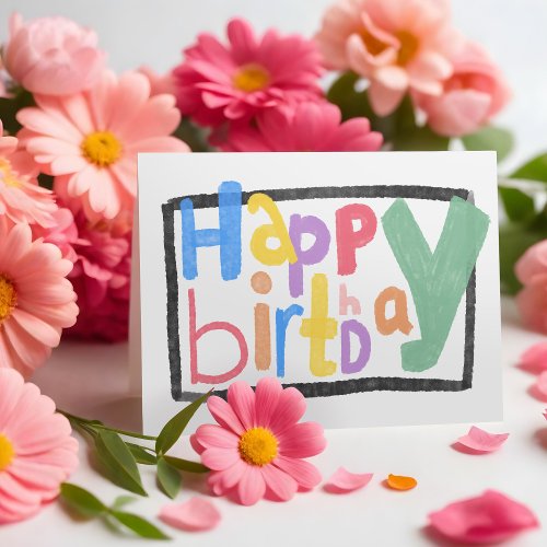 Custom Logo Fun Cute Colorful Business Birthday Card