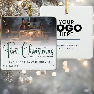 Custom Logo Gift First Christmas In Our New Home Ceramic Ornament