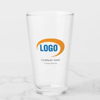 Custom Logo Glass by businessessentials at Zazzle