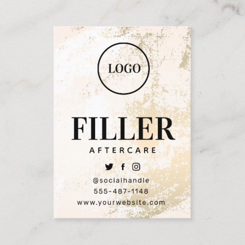 Custom Logo Gold Filler Aftercare Card 