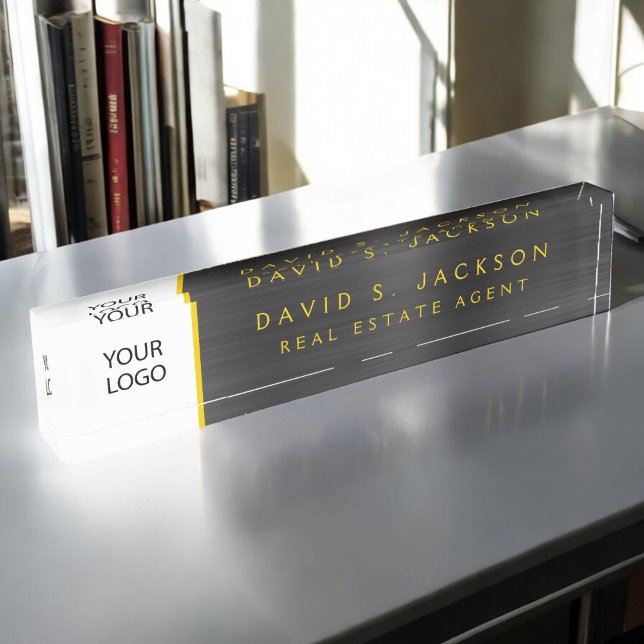 Custom Logo Gold Luxury Professional Executive Desk Name Plate (Creator Uploaded)
