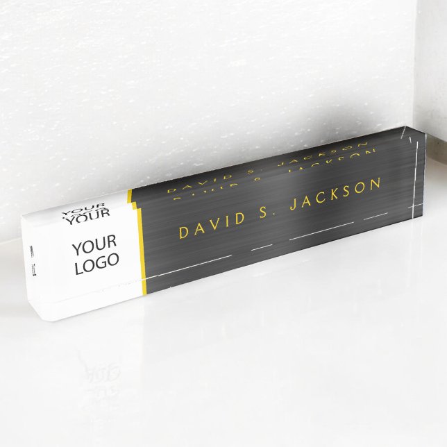 Custom Logo Gold Luxury Professional Executive Desk Name Plate (Creator Uploaded)