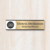 Custom Logo Gold Office Door Sign Signs Name Plate | Zazzle