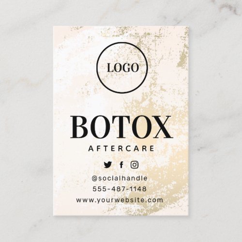 Custom Logo Gold Pastel Botox Aftercare Card