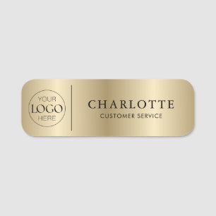 Custom Logo Gold Print Office Employee Staff Name Tag