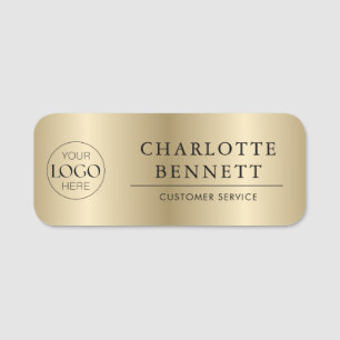 Custom Logo Gold Print Office Employee Staff Name Tag