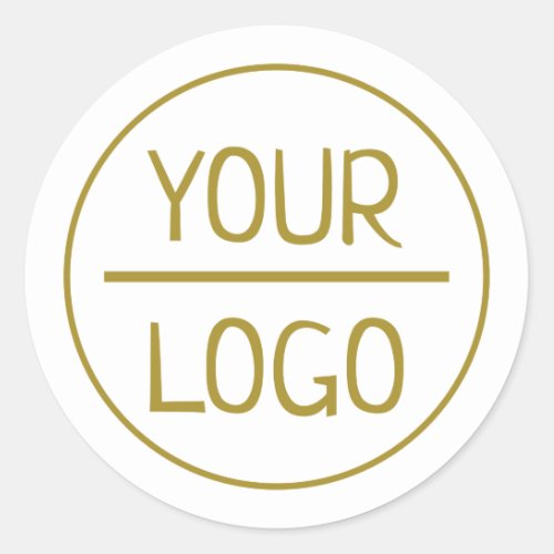 Custom logo Gold Template Elegant Chic Classic Classic Round Sticker