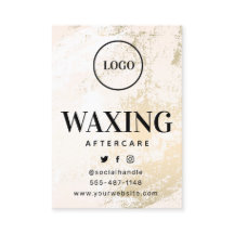 Custom Logo Gold Waxing Aftercare Card